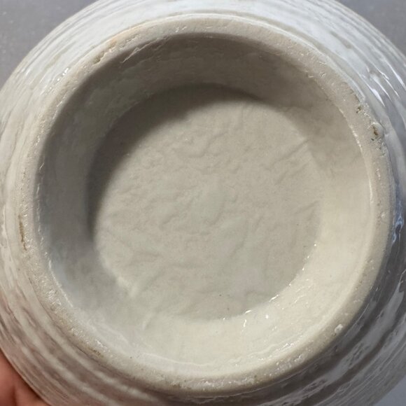 Blue Floral Ceramic Footed White Rice Bowl Matcha Chawan Tea Ceremonial Vessel - Picture 9 of 10